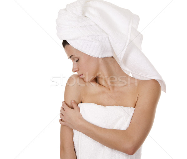 Spa mujer bastante morena blanco Foto stock © zdenkam