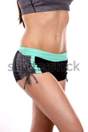 Foto stock: Feminino · abdômen · belo · jovem · caucasiano · atleta