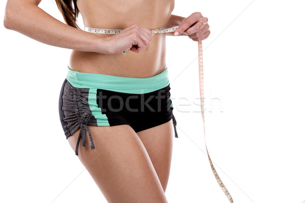 Femenino abdomen hermosa jóvenes caucásico atleta Foto stock © zdenkam