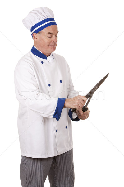 Volwassen chef werkkleding witte geïsoleerd Stockfoto © zdenkam