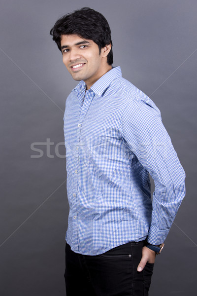 Foto stock: Casual · homem · de · negócios · bonito · indiano · homem