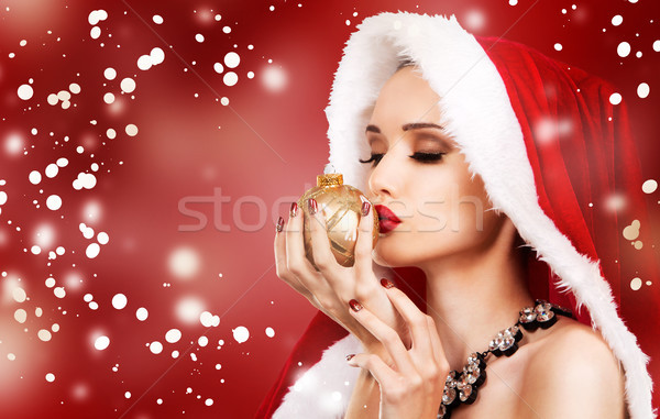 beautiful Christmas woman Stock photo © zdenkam