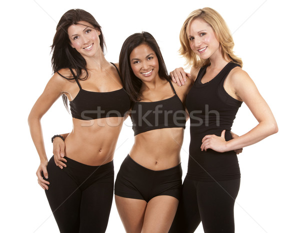 Stockfoto: Drie · fitness · vrouwen · mooie · witte