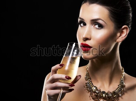 beautiful golden glamour woman  Stock photo © zdenkam