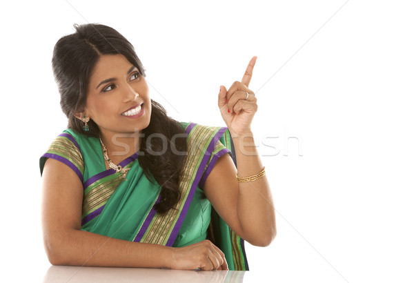 индийской женщину довольно азиатских зеленый свет Сток-фото © zdenkam