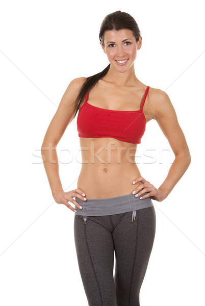 Fitnessz nő csinos barna hajú visel aktív visel Stock fotó © zdenkam