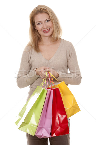 Foto d'archivio: Donna · shopping · bella · indossare · beige