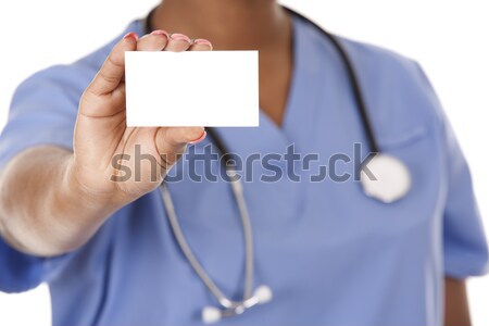 Verpleegkundige visitekaartje zwarte Stockfoto © zdenkam
