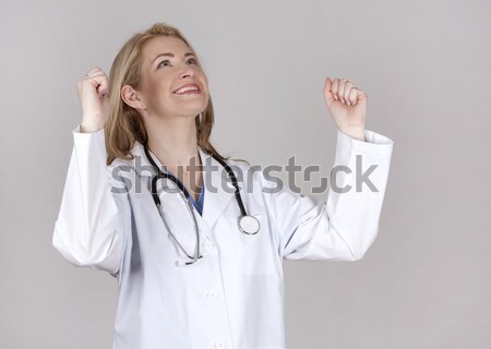 Stock photo: female doctor pointing