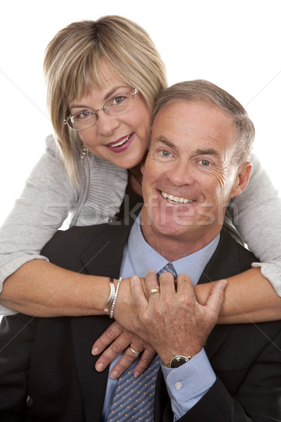 Maturité couple posant ensemble blanche [[stock_photo]] © zdenkam