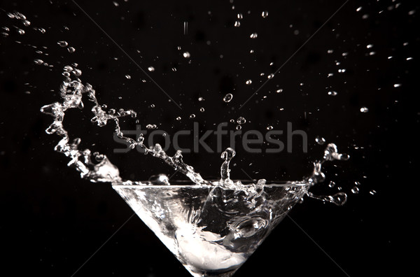 Csobbanás fekete víz absztrakt háttér művészet Stock fotó © zdenkam