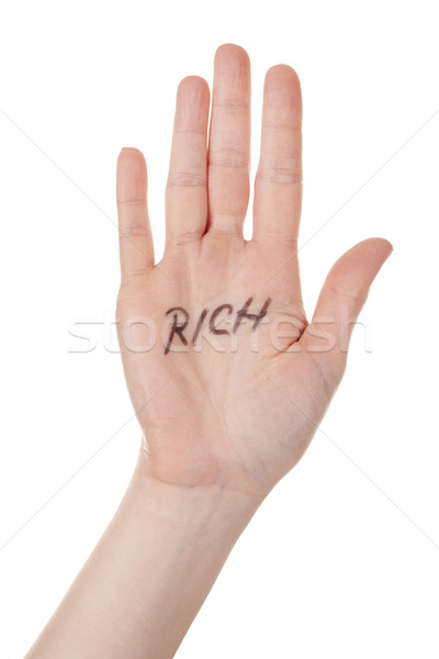 Stock photo: hand with rich message