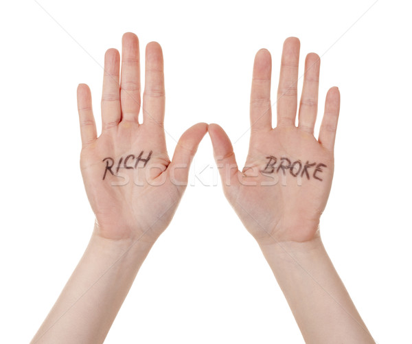 hands with rich broke message Stock photo © zdenkam