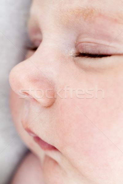 Dormire baby bianco coperta faccia Foto d'archivio © zdenkam