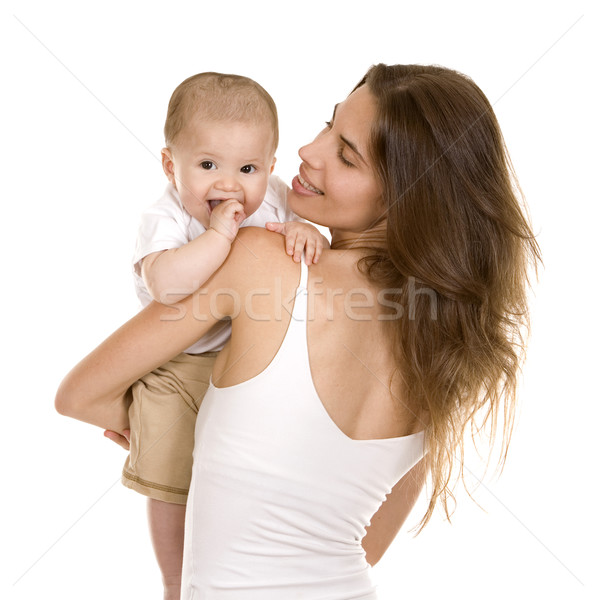 Madre bebé hijo blanco aislado amor Foto stock © zdenkam