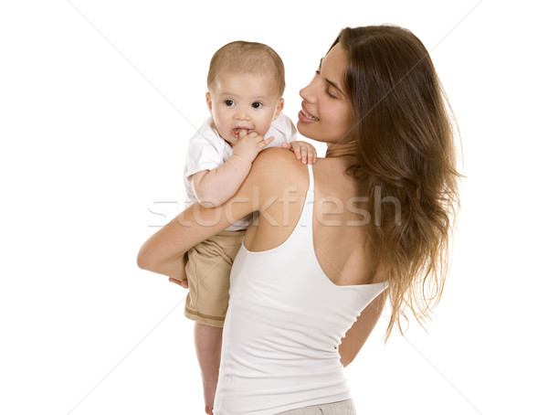Madre baby figlio bianco isolato amore Foto d'archivio © zdenkam