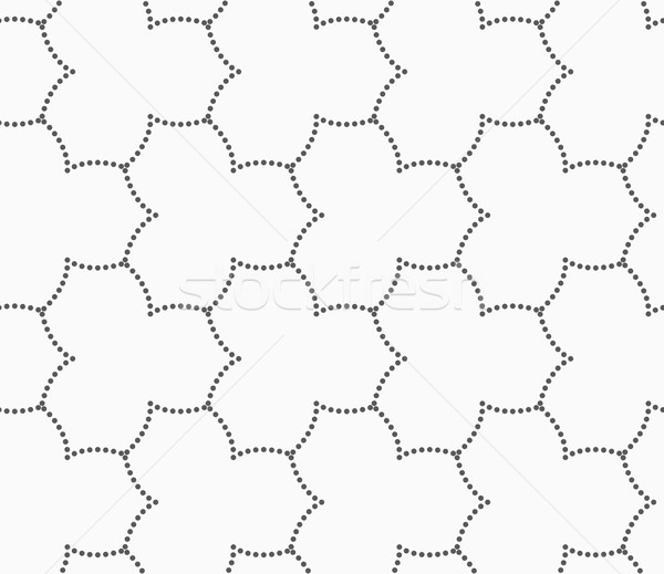 Gray dotted three pedal pointy flower grid Stock photo © Zebra-Finch