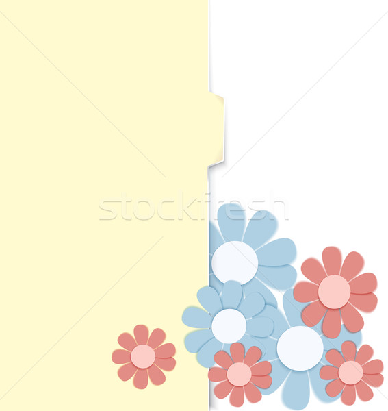 Folder with paper crafted flowers Stock photo © Zebra-Finch