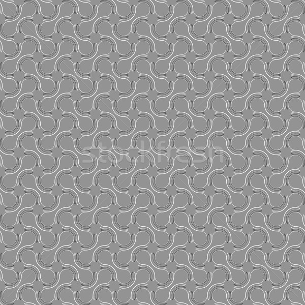 Stock photo: Gray ornament with semicircles like shapes and rounded shapes