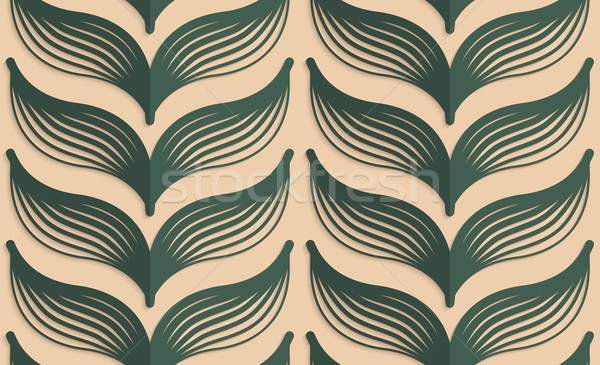 Retro fold deep green striped leaves Stock photo © Zebra-Finch
