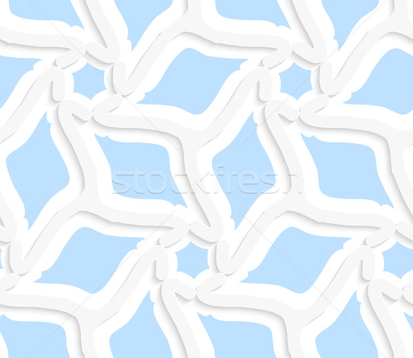 Branco 3D ondulado azul padrão sem costura Foto stock © Zebra-Finch