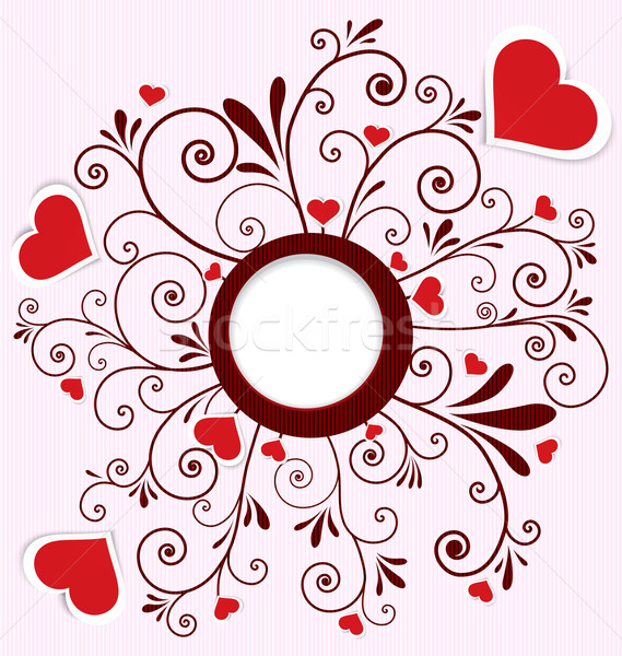 Heart stickers swirl frame vector Stock photo © Zebra-Finch