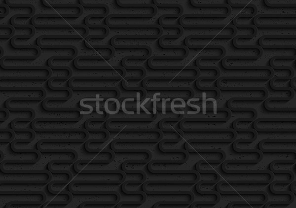 Czarny plastikowe fale bezszwowy geometryczny wzór Zdjęcia stock © Zebra-Finch