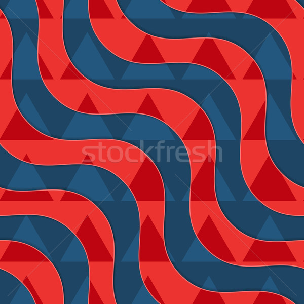 復古 3D 紅色 藍色 波浪 商業照片 © Zebra-Finch