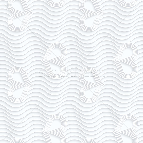 Papír hullámos vonalak szívek peremszegély mértani Stock fotó © Zebra-Finch