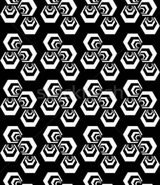 Black and white striped three turned hexagons Stock photo © Zebra-Finch