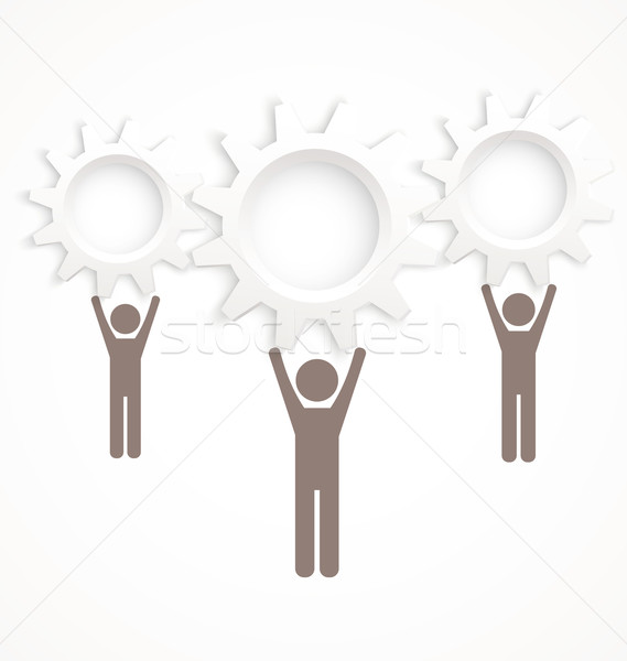 Cog wheel people vector Stock photo © Zebra-Finch