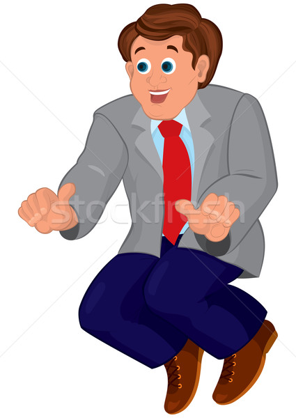 Cartoon man in blue pants and red tie Stock photo © Zebra-Finch