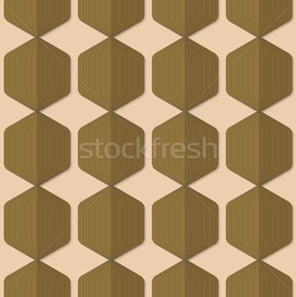 Retro fold green striped hexagons Stock photo © Zebra-Finch