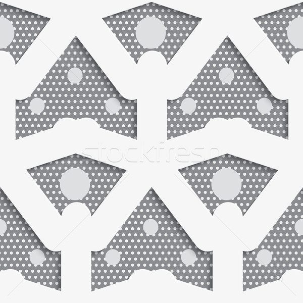 White shapes with big and small dots on gray pattern Stock photo © Zebra-Finch