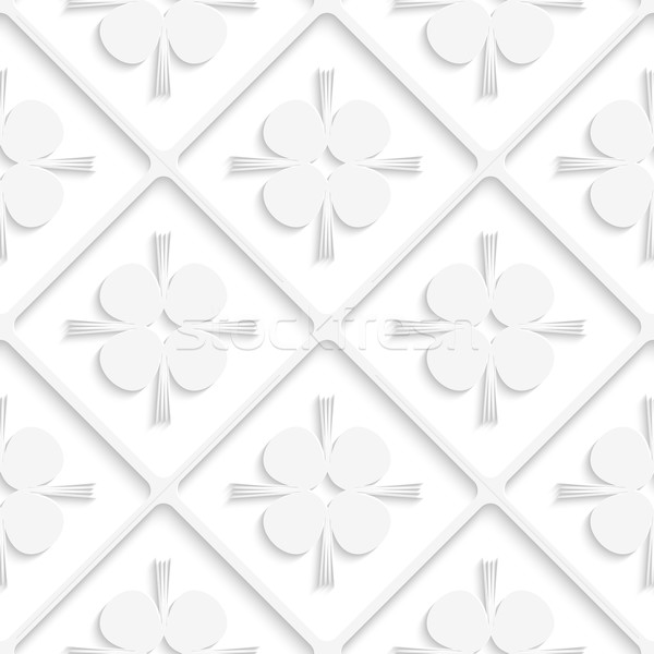 Diagonal white square net and pointy shapes pattern Stock photo © Zebra-Finch