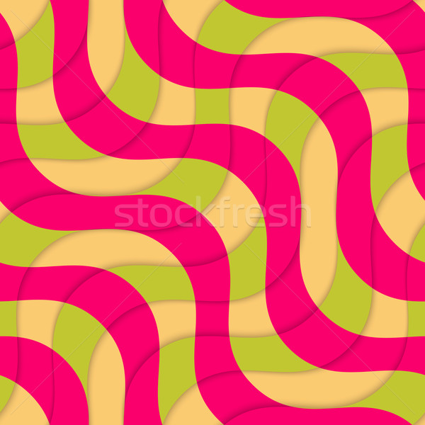 Retro 3D magenta green overlapping waves Stock photo © Zebra-Finch