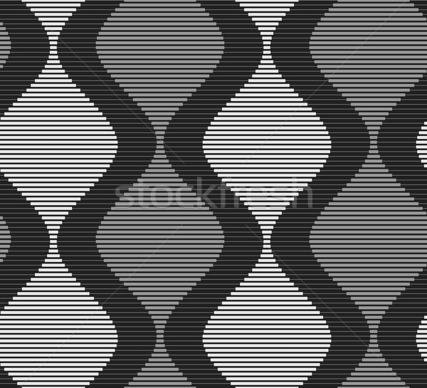 Shades of gray striped dark and light bulging waves on dark Stock photo © Zebra-Finch