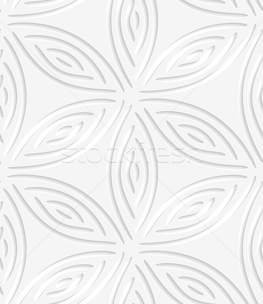 White geometrical flower like shapes perforated seamless pattern Stock photo © Zebra-Finch