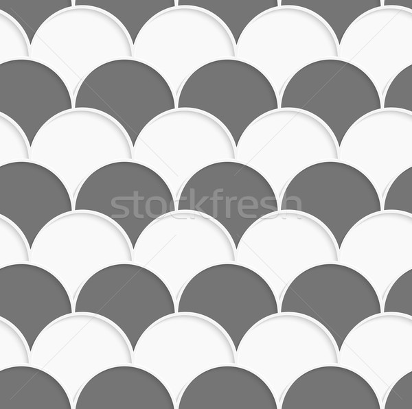 3D white and gray overlapping half circles in rows Stock photo © Zebra-Finch