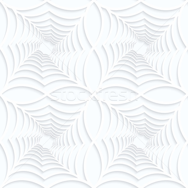 Quilling white paper twisted spider webs in row Stock photo © Zebra-Finch