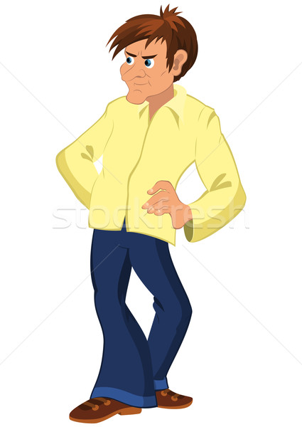 Cartoon man with long nose and yellow shirt Stock photo © Zebra-Finch