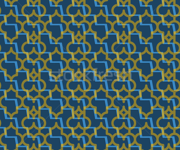 Retro 3D blue and yellow zigzag cut Marrakech Stock photo © Zebra-Finch