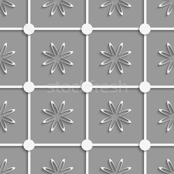 White dots and flowers cut out o paper Stock photo © Zebra-Finch