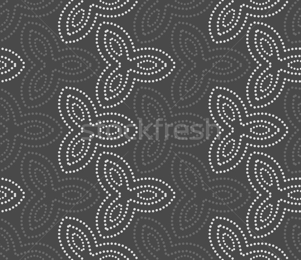Repeating ornament dotted gray and black flowers Stock photo © Zebra-Finch