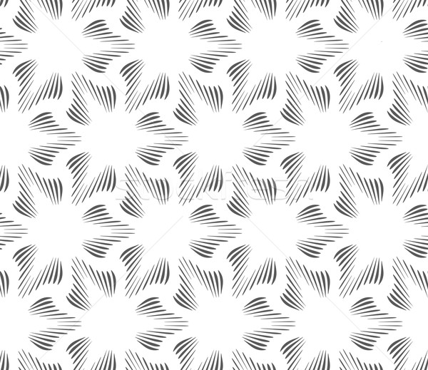 モノクロ 3  花 シームレス 幾何学模様 グレー ストックフォト © Zebra-Finch