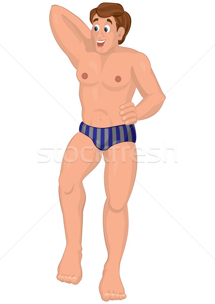 Cartoon człowiek pływać szorty ilustracja mężczyzna Zdjęcia stock © Zebra-Finch