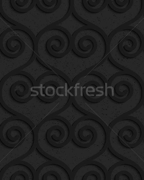 Black textured plastic swirly hearts in slim grid Stock photo © Zebra-Finch