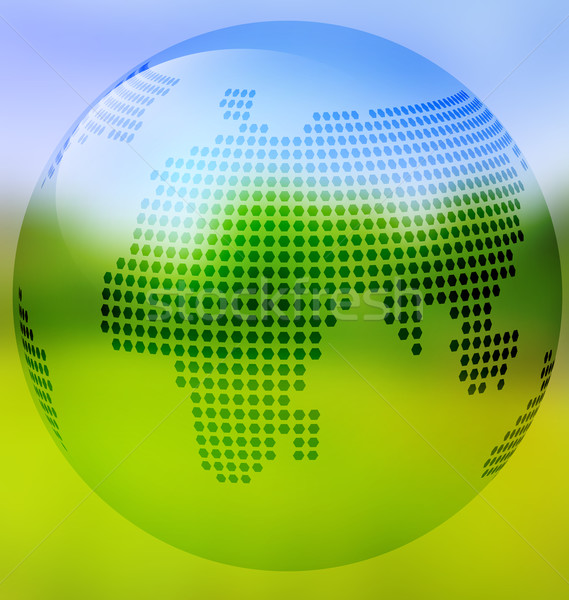 Earth with map on blurred landscape Stock photo © Zebra-Finch