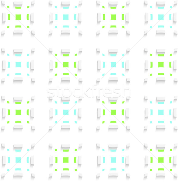 Biały niebieski zielone bezszwowy streszczenie 3D Zdjęcia stock © Zebra-Finch