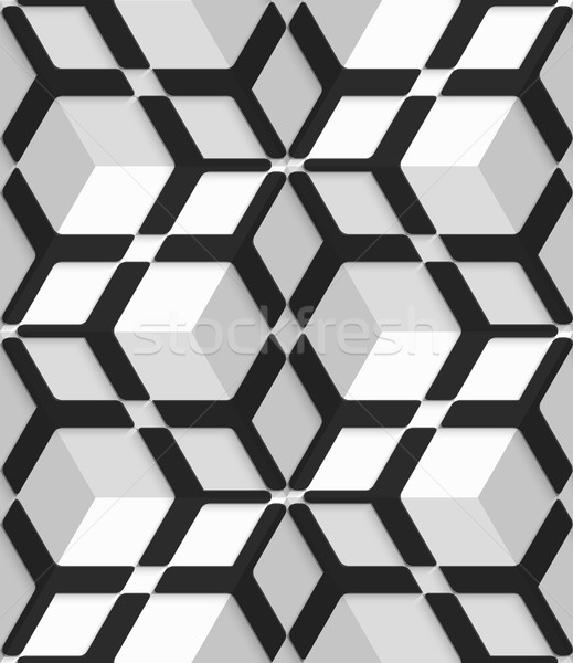 White 3d cubes with hexagonal net on seamless pattern Stock photo © Zebra-Finch